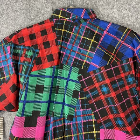 Vintage Casey & Max Top Womens Small Plaid Button Up Short Sleeve Retro 80s NEW - Picture 10 of 13